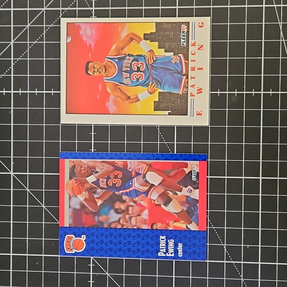 Patrick Ewing 1991 Fleer card 136 and Illustration 4 by T Smith Near Mint!